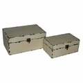 H2H Cheung's  Set of 2 Distressed White Treasure Box H22546416